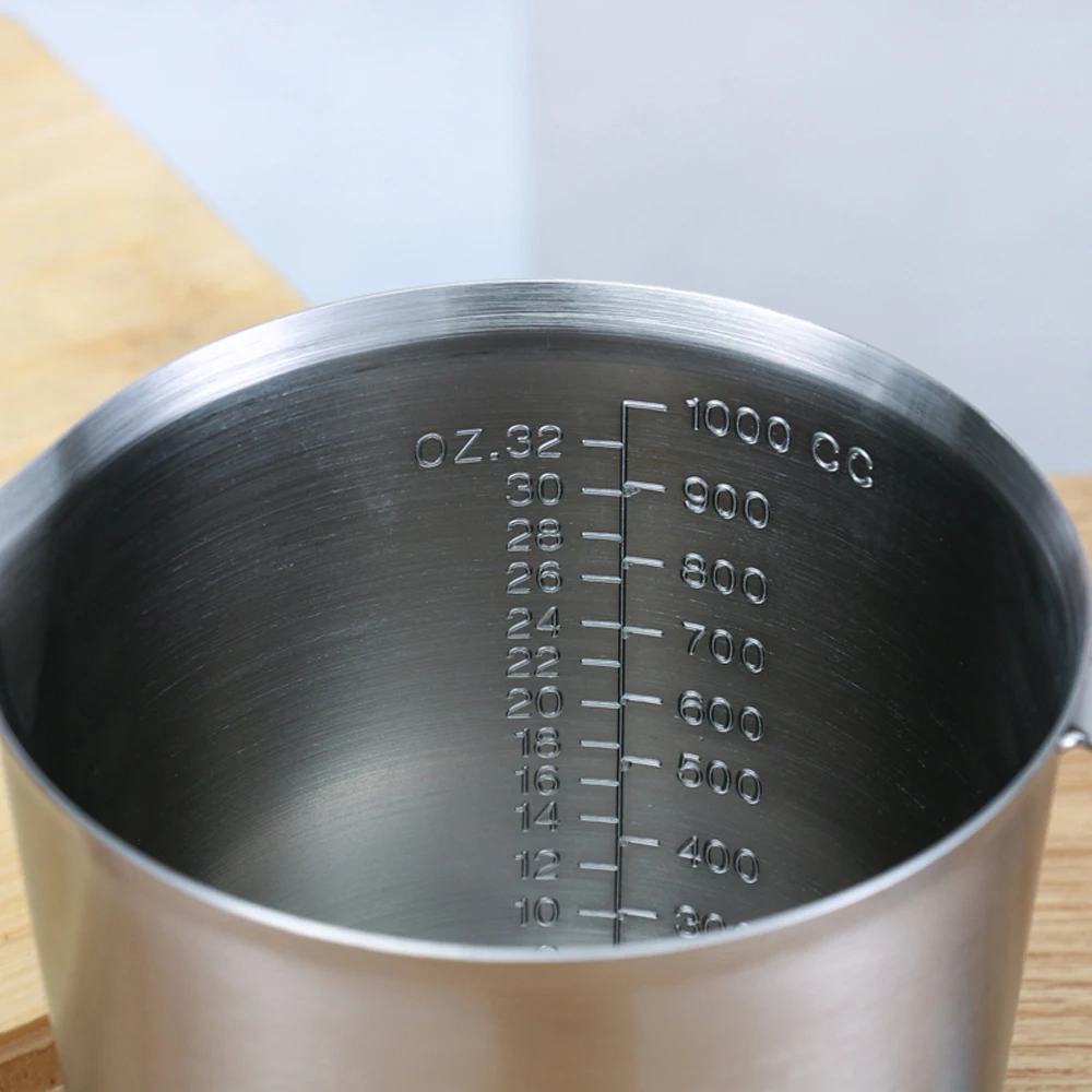 500ml/700ml/1000ml/1500ml 304 stainless Steel Measuring Scale Cup Graduated Cylinder Milk Tea Baking Eggs Spoon