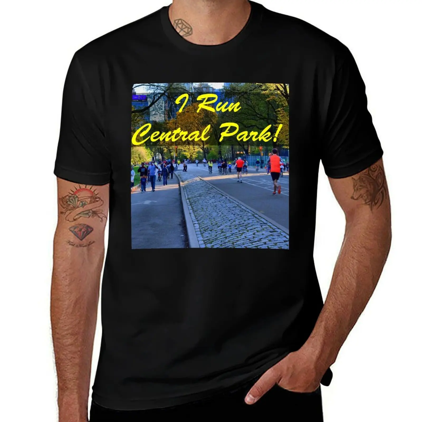 

Let them know you're a runner!! I Run Central Park! T-Shirt Everyday Wear Basic Short Sleeve Top