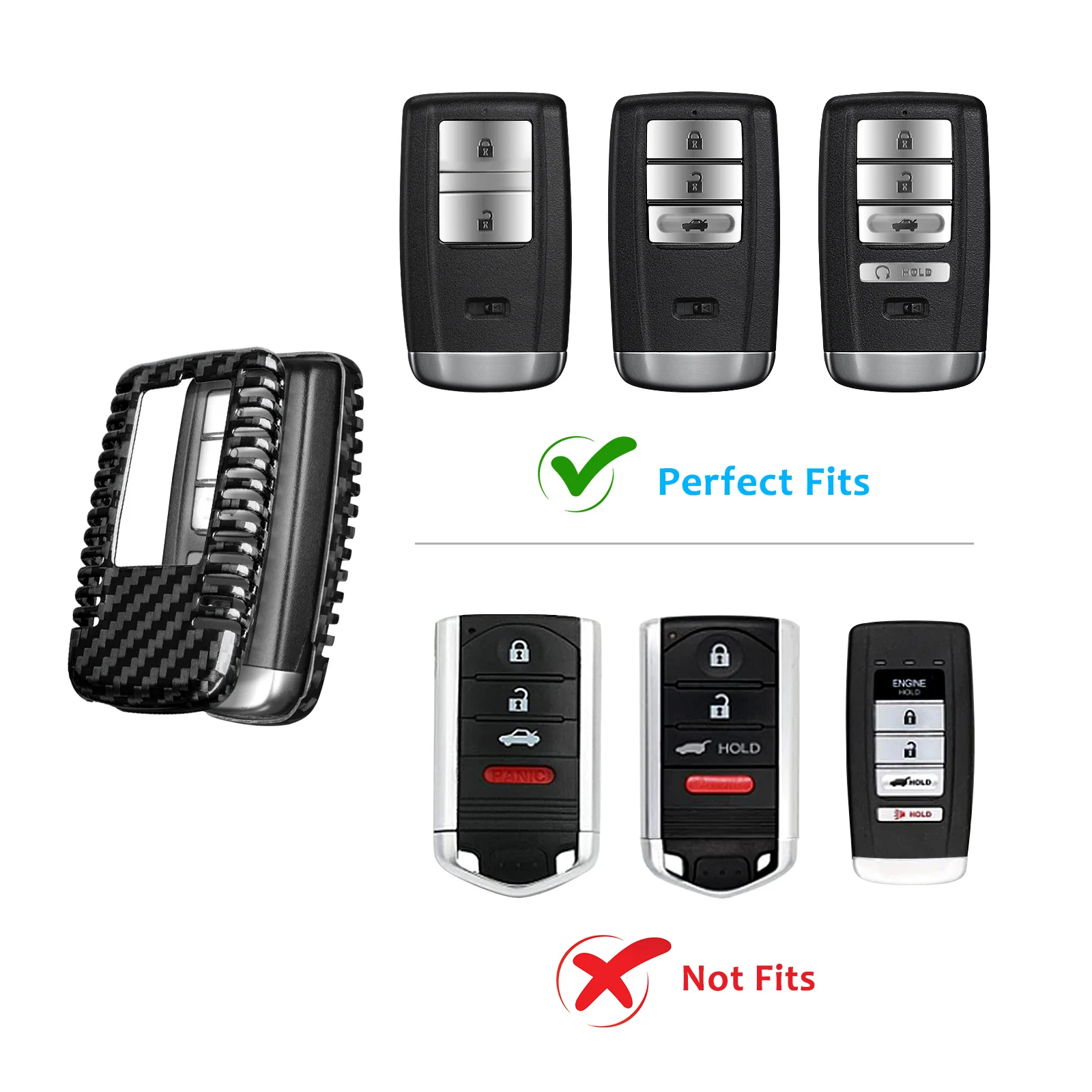 คาร์บอนไฟเบอร์ Key Fob สําหรับ ACURA MDX 2024 Key Case Shell Protector สําหรับ Acura RDX RLX NSX ILX TLX-L CDX Smart Key อุปกรณ์เสริม