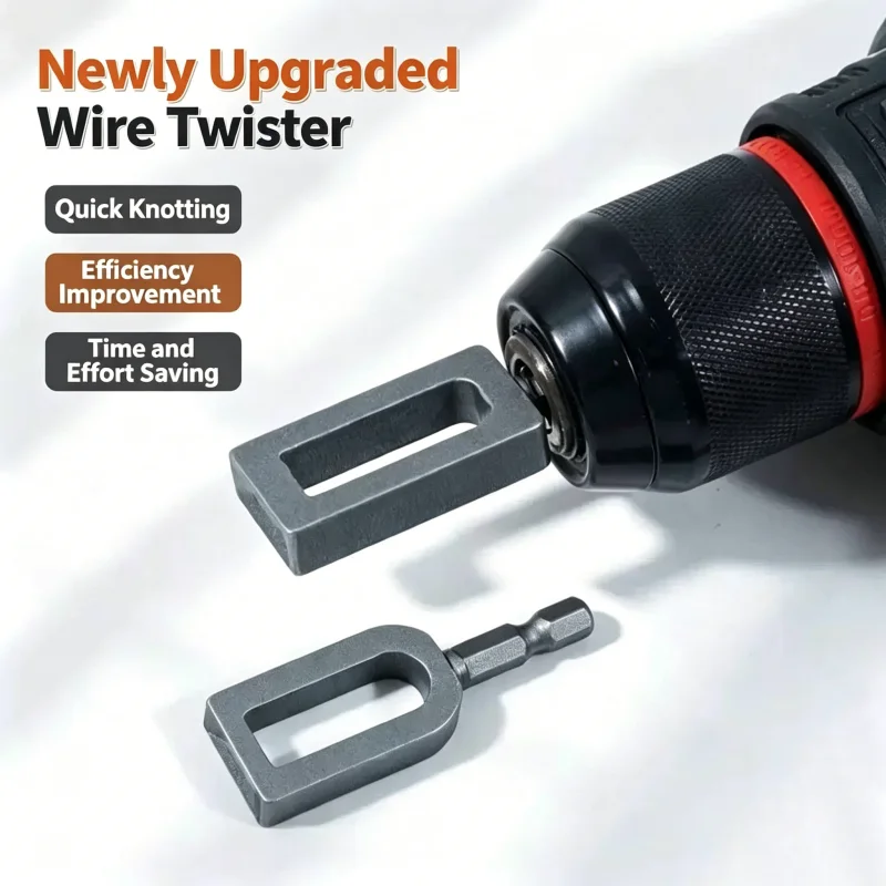 Wire Twisting Tying Tool Hex Shank Quick Steel Wire Twisting Knotter Fence Rebar Tie Twist Wire Twister 9 Size Arc Shape Tool
