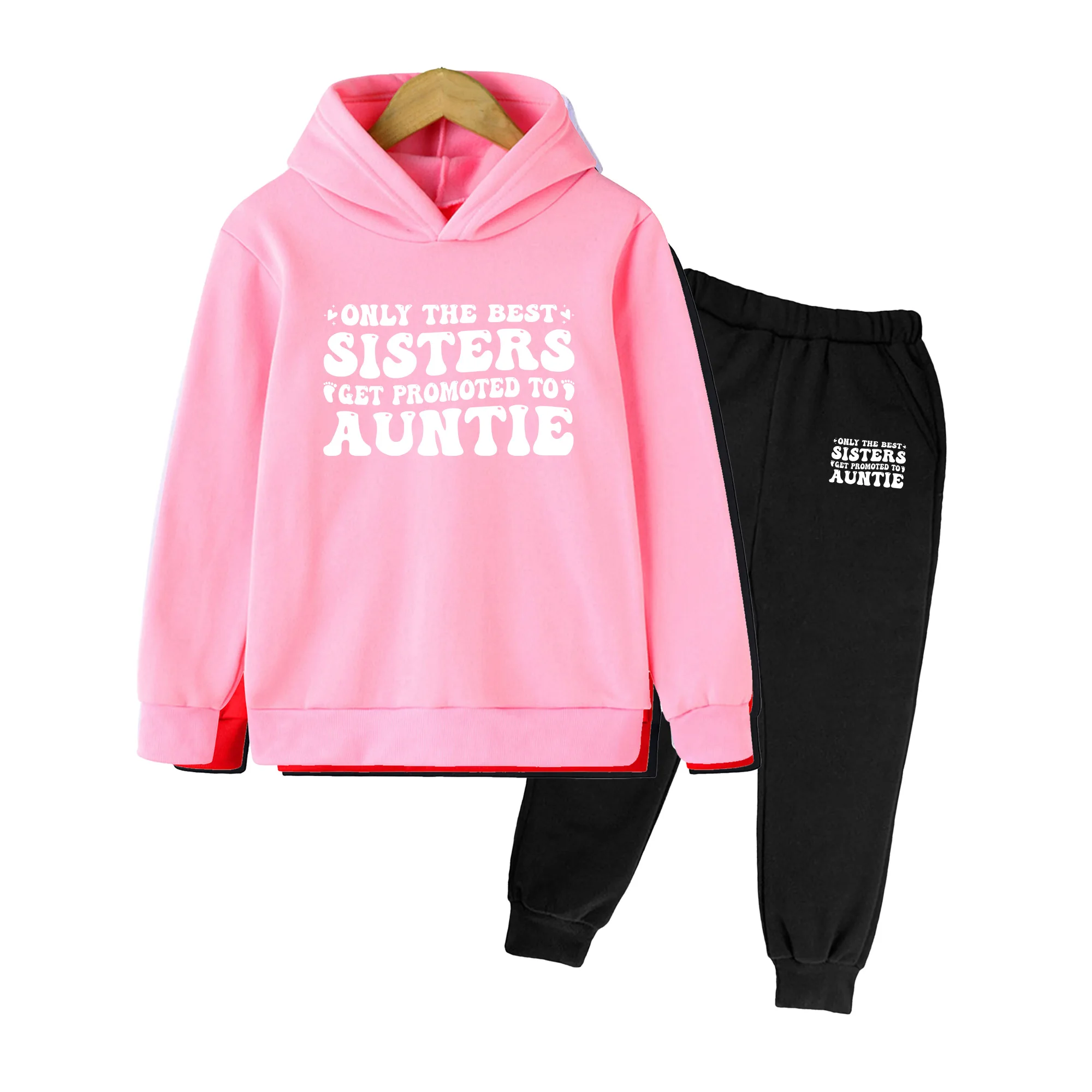 Kids Hoodie and Pants Set, Cartoon Print Long Sleeve Outfit for Boys Girls, Casual Daily Wear