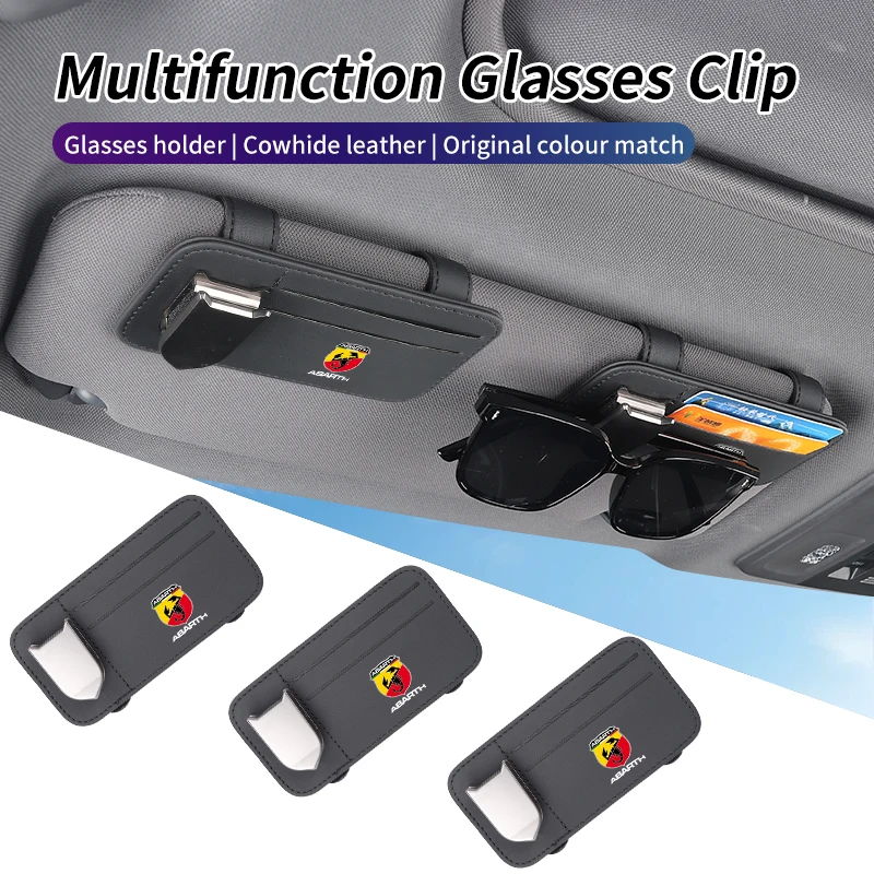 

Car Visor Organizer Sunglass Holder Glasses Bag Card Clip Interior For FIAT 500 Grande Punto Tipo Stilo UNO Astra Bravo Panda Fr