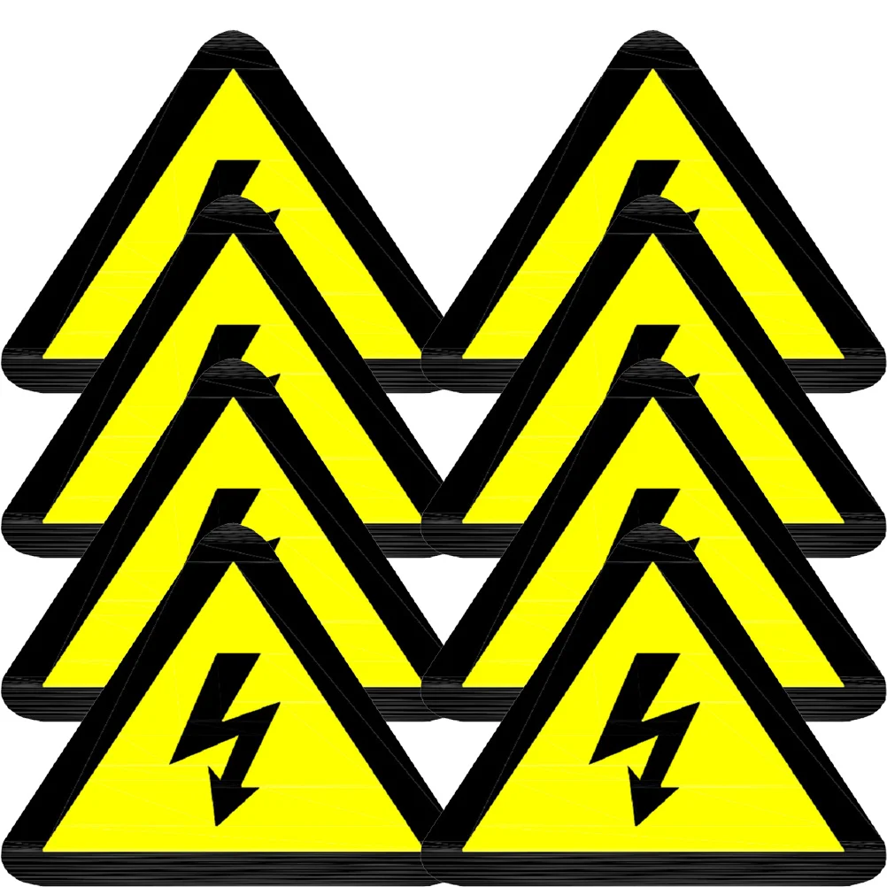 20 Sheets Caution Electric Shocks Sticker Strong Adhesive High Voltage Warning Decal for Equipment Safety Sign
