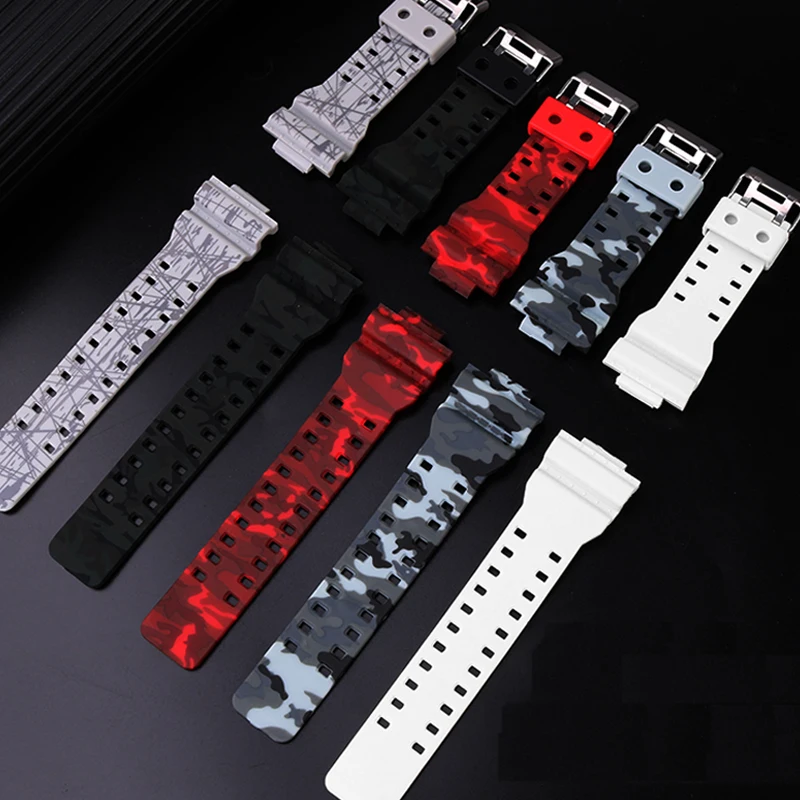 Convex silicone for Casio silicone watch strap modification GA-900 GA-900C GA-800 sports waterproof resin silicone strap 16mm