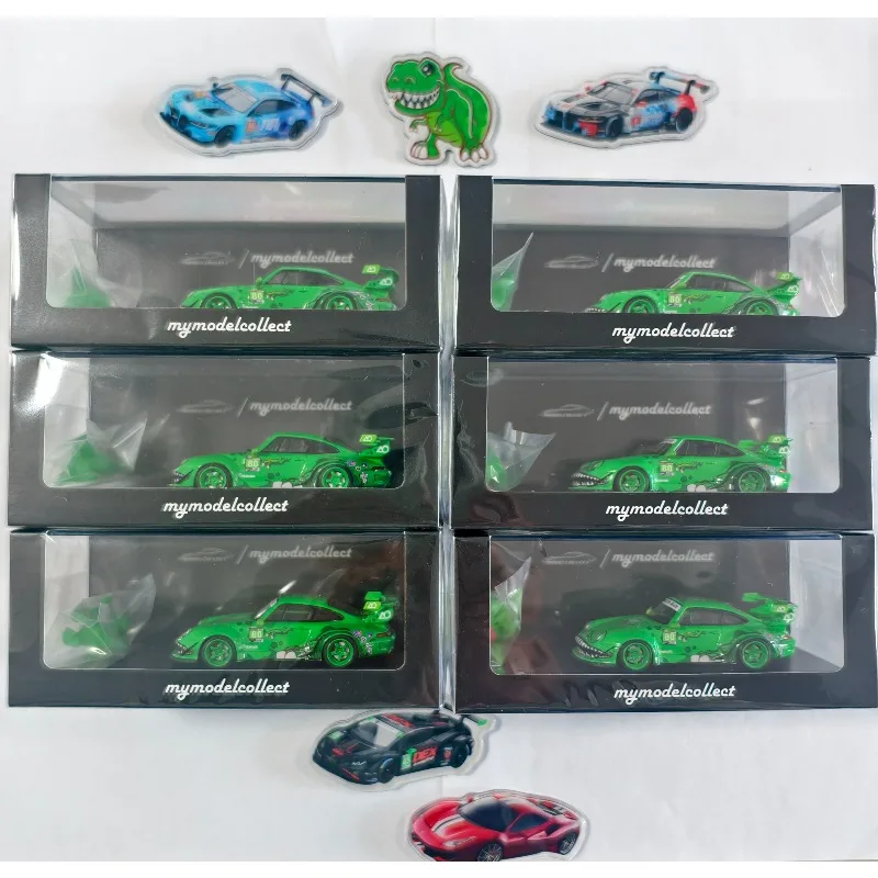 Model Collect MC 1:64 RWB 993 Green Dinosaur Modified Sports Car Static Diecast Model Car Collectible Display Ornament