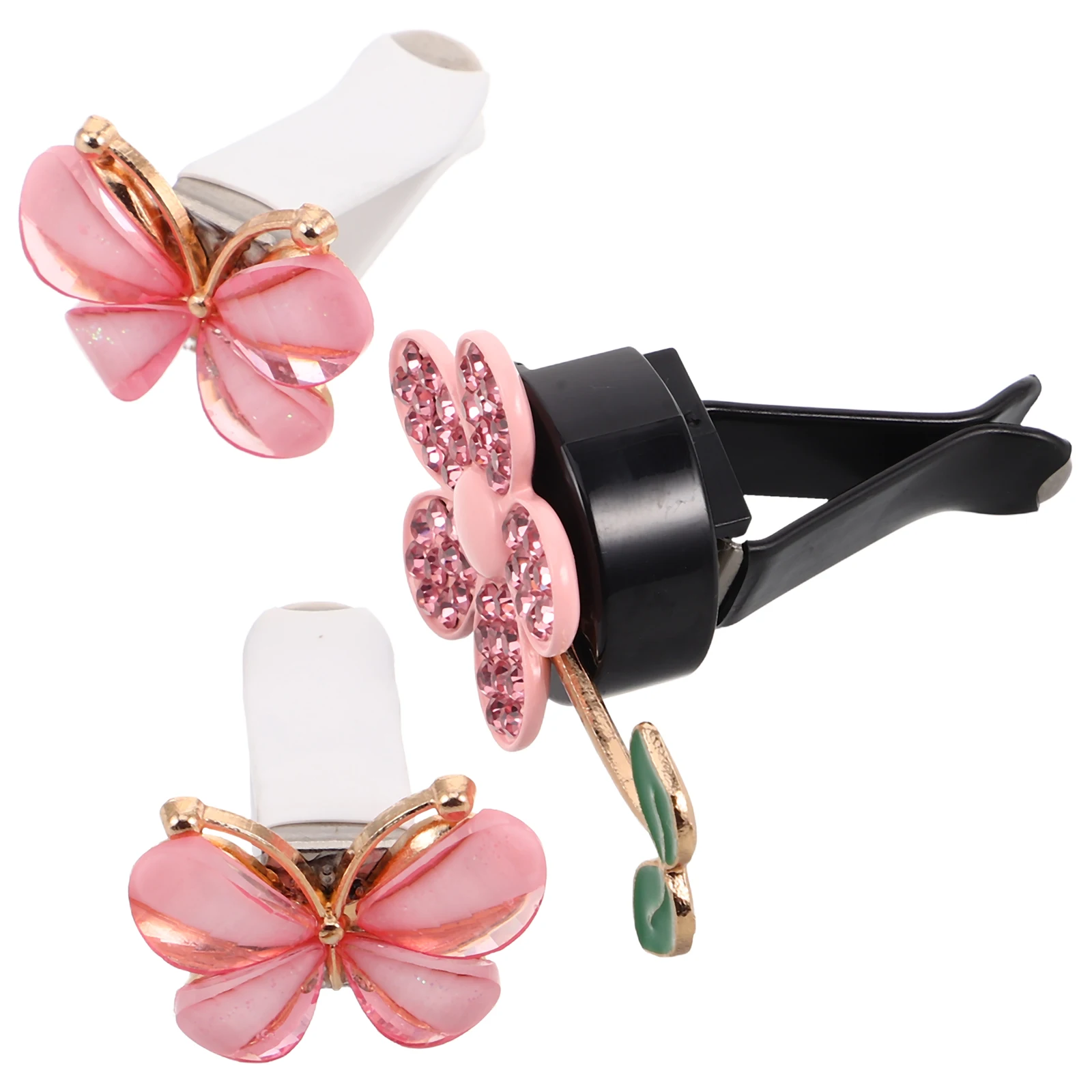 

1 set 1 Set Car Vent Clips Alloy Rhinestone Flower Design Air Freshener Decor For Women Cute Girly Car Accessories Interior Auto
