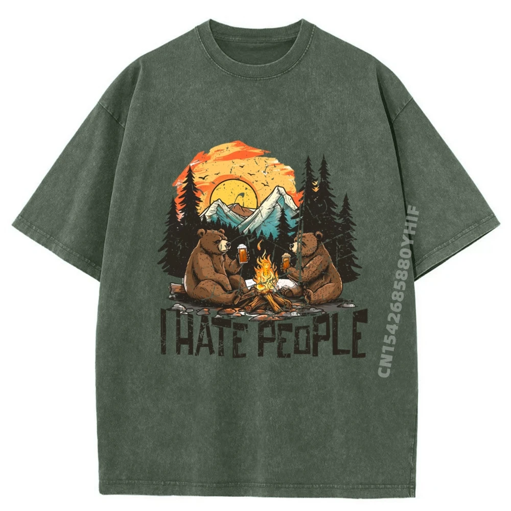 فضفاض رجل بلايز تيز خمر أنا أكره الناس مضحك مجنون مضحك تي شيرتات عجيبة مريحة الأسرة غسلها تي شيرت كلاسيكي