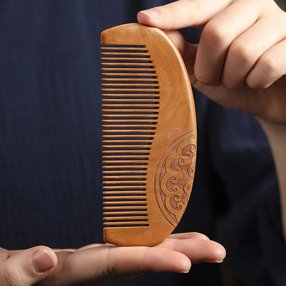 

2pcs Wooden Combs Small Portable Travel Hair Detangler Chinese Style Wood Comb For Women Lightweight Durable Hairbrush Pocket