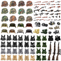 MOC Military Figure Accessory Building Blocks Snow Helmet Palm Camouflage Gun Equipment Vest Gas Mask Shield Toy Gift Brick Q068