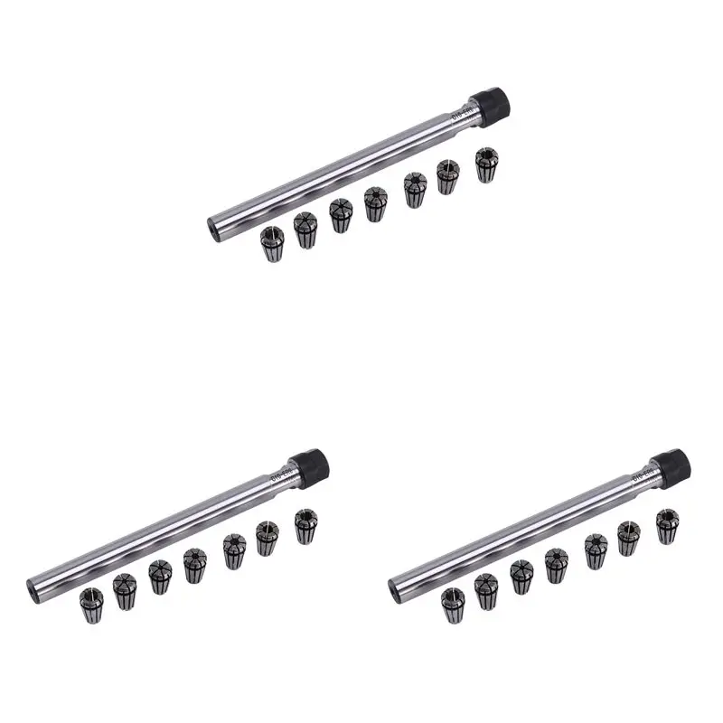 ABJI-C10 Er8a 100L Collet Chuck Holder + 21Pcs Precision Er8 Spring Collet Set