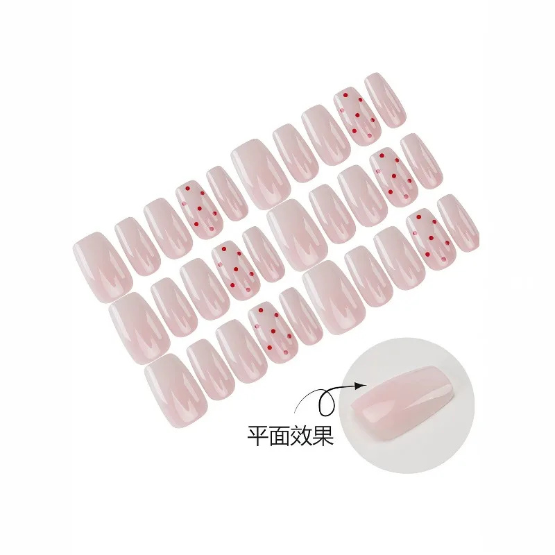 30Pcs Press-On Nails Summer-Ready Square-Shaped Instagram-Trending Seductive Ballet-Style Fake Nails—Perfect for Girls