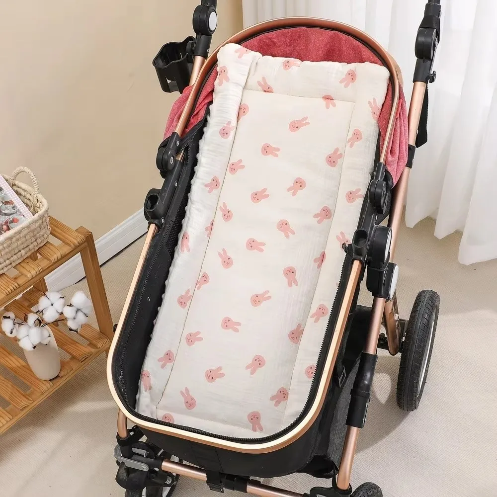 Universal Cartoon Baby Stroller Cushion Rainbow Rabbit Trolley Mattress Flower Square Baby Seat Cushion Stroller Accessories