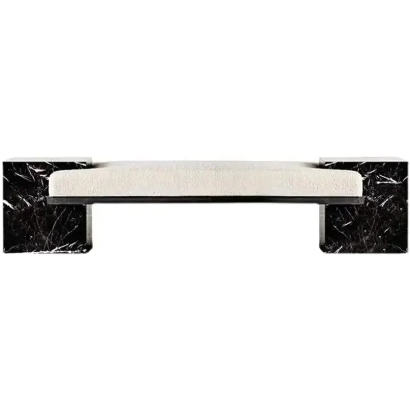 

Light luxury living room marble sofa, shoe changing stool, shopping mall clubhouse sales department bench