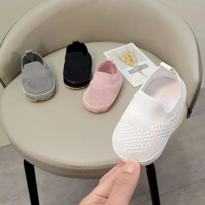 Baby Shoes Anti-slip Breathable Infant Crib Floor Socks With Cloth Sole for Children Girls Boys Mesh Shoes Soft Bottom Slippers