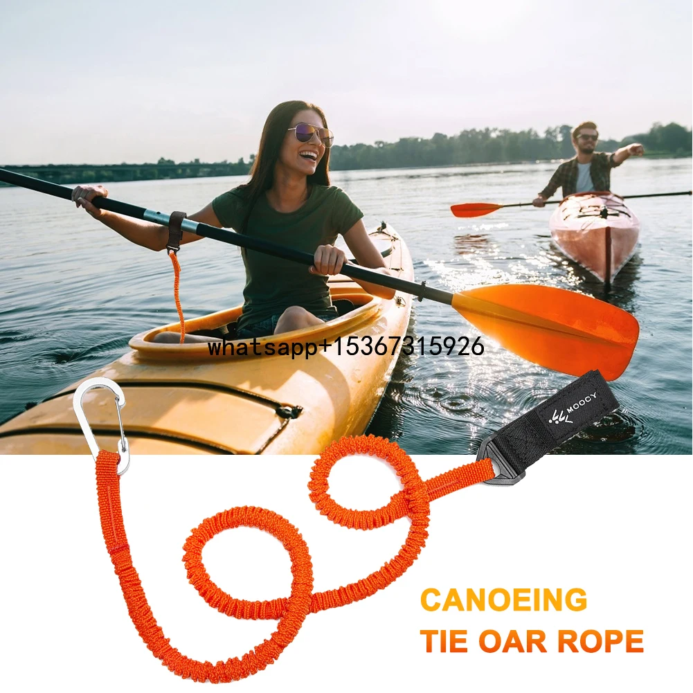 1PC Elastic Kayak Paddle Leash Adjustable Kayak Rod Lanyard With Safety Hook Fishing Rod Leash Tie Rope Rowing Boat Accessories