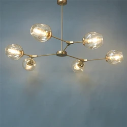 Modern Design Molecular Chandeliers Nordic Novelty Creative Glass Pendant Lamp LED Branching Fixtures Hanging Luminaire Lighting
