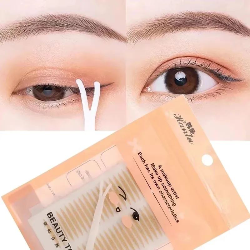 Eyelid Tape Sticker Invisible Double Fold Eyelid Transparent Lace Mesh Beige Stripe Self-adhesive Natural Eye Tape Makeup Tool