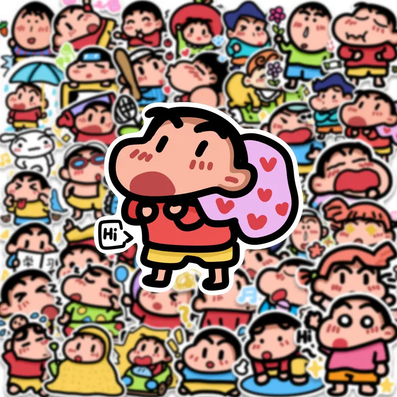 Kawaii Stickers Crayon Shin Chan Diy Cute Cartoon Bean Eye Stickers Periphery Toy  Waterproof Stickers Hand Ledger Decorate Gift