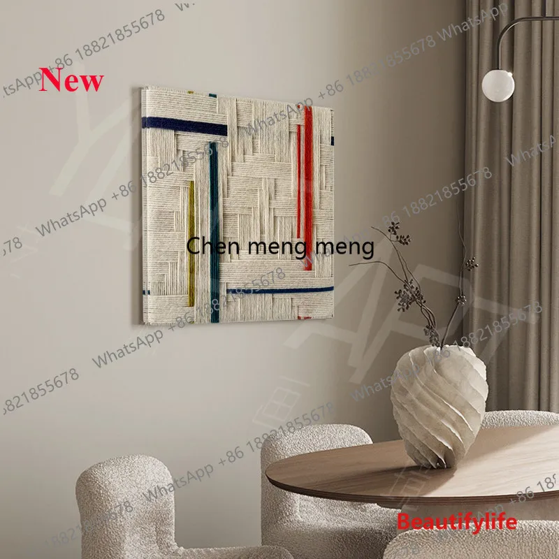 A55 Modern living room entrance decorative painting rope art weaving square bedroom wall painting wabi sabi wind