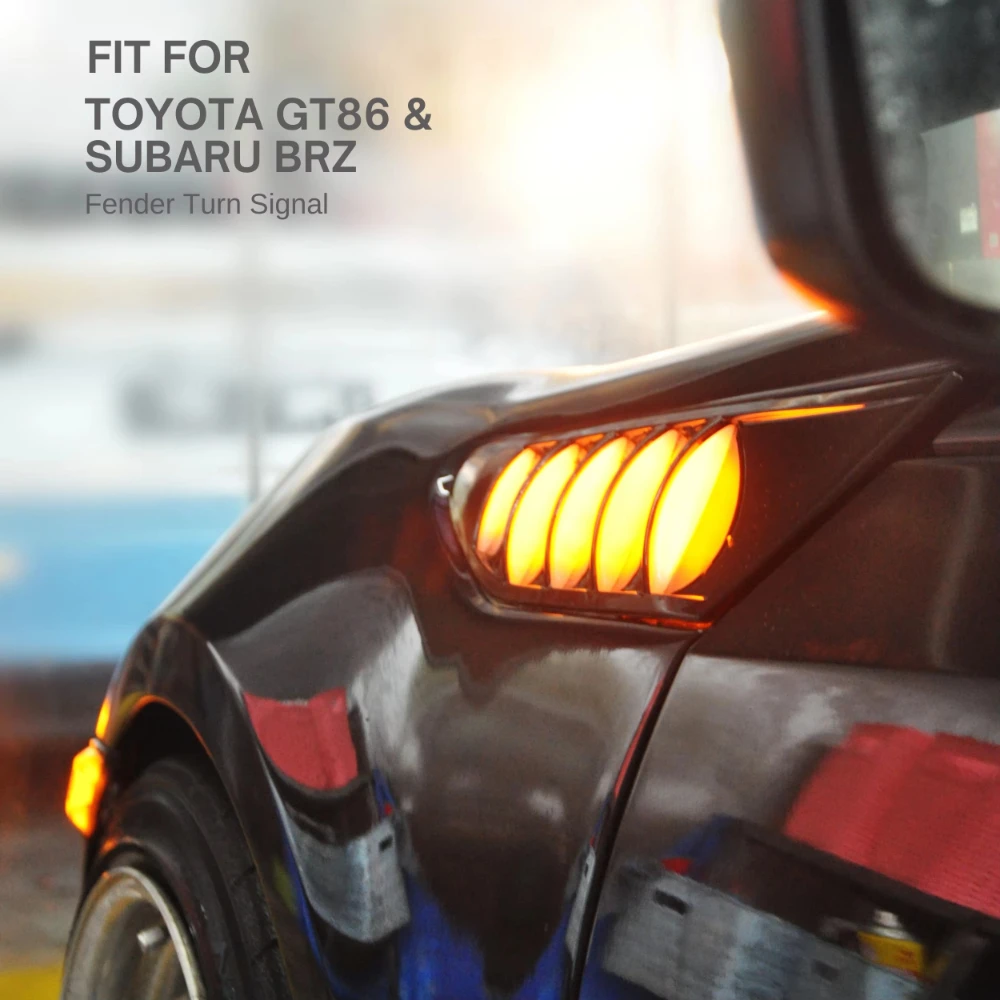 for Toyota GT86 Subaru BRZ ZN6 2013-2019 Car LED Rear Window Louver Decorative Light Fender Turn Signal Driving Lights Indicator