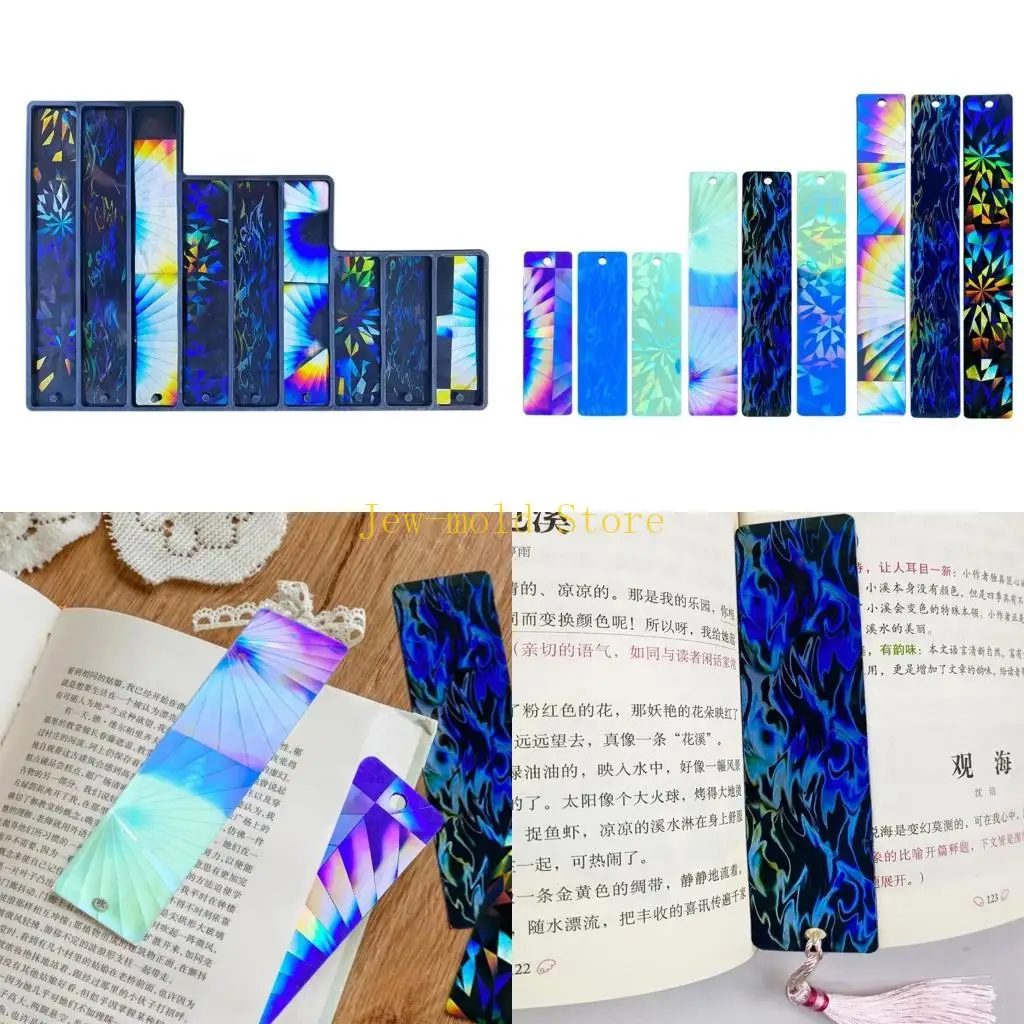 

C71B голографическая закладка форма для эпоксидной смолы DIY длинная полоса прямоугольная форма для закладок