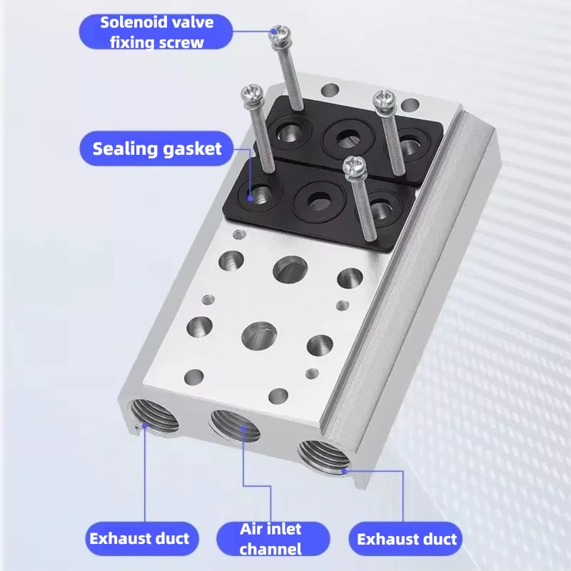 4v210 Pneumatic Solenoid Valve Manifold 100M/200M/300M-1/2/3/4/5F Solenoid Valve Base
