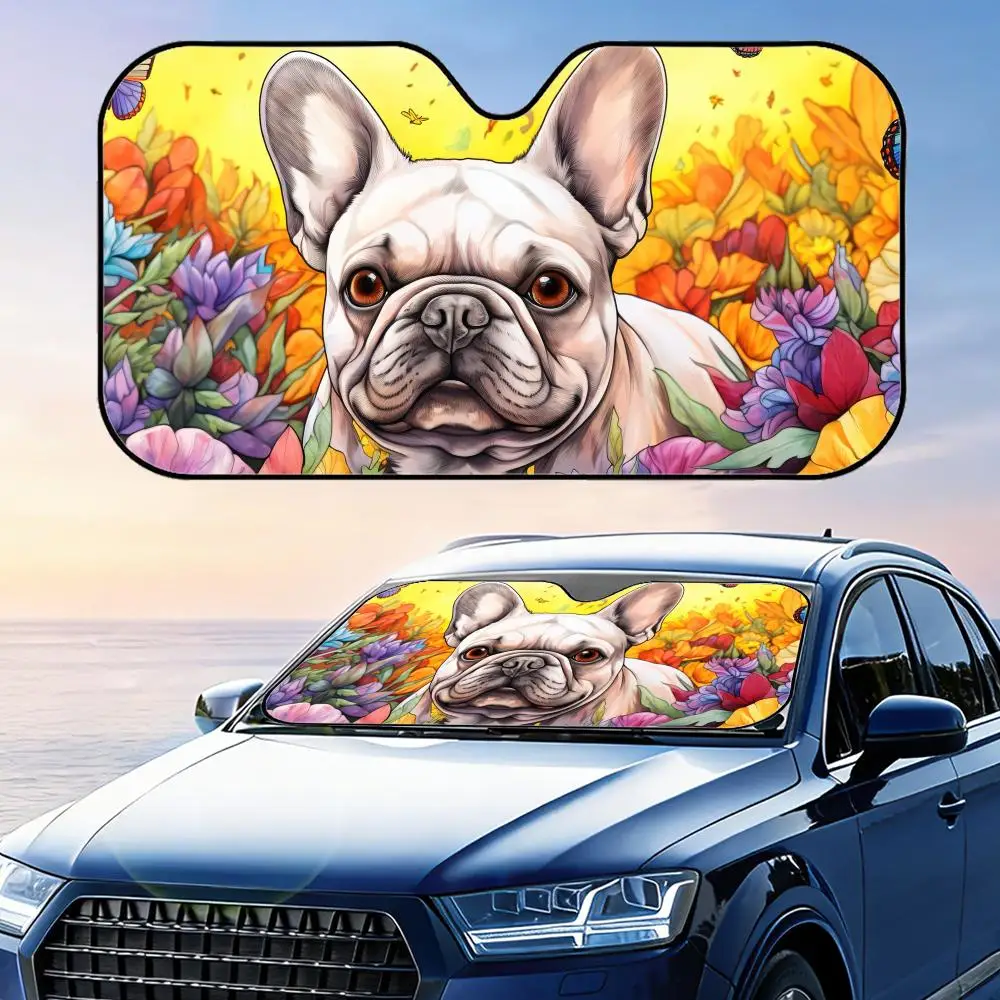 

Солнцезащитный козырек для французского бульдога, многоразовый, из алюминиевой фольги, для защиты от УФ-излучения и теплоизоляции, накидка-козырек от солнца