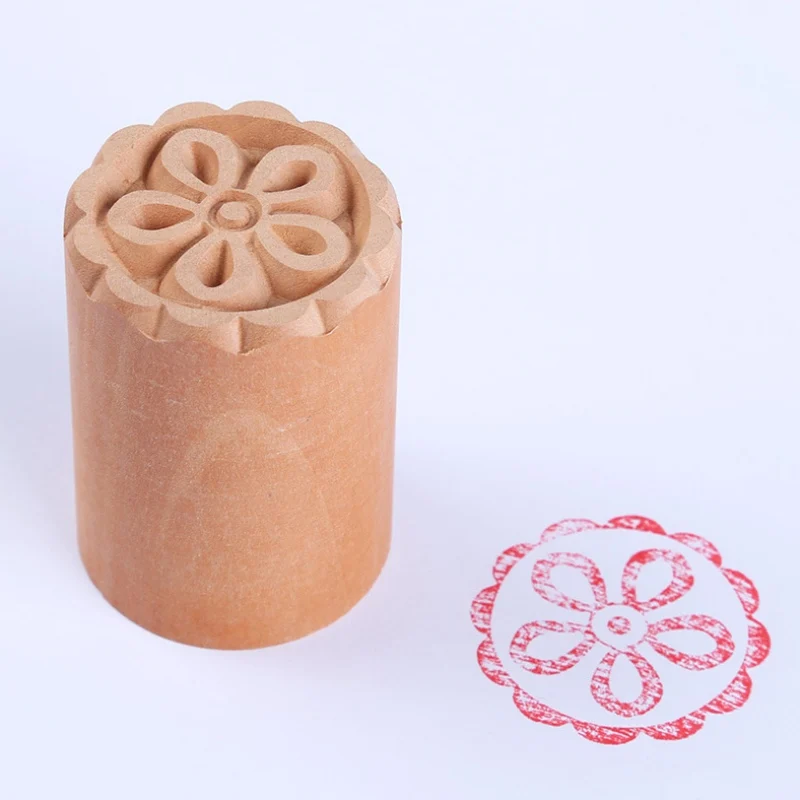 DIY Wooden Dessert Seal Stamp Mold Flower Form Moon Cake Cookie Stamp Kitchen Baking Tools Oriental Pastry Mooncake Mould images - 6