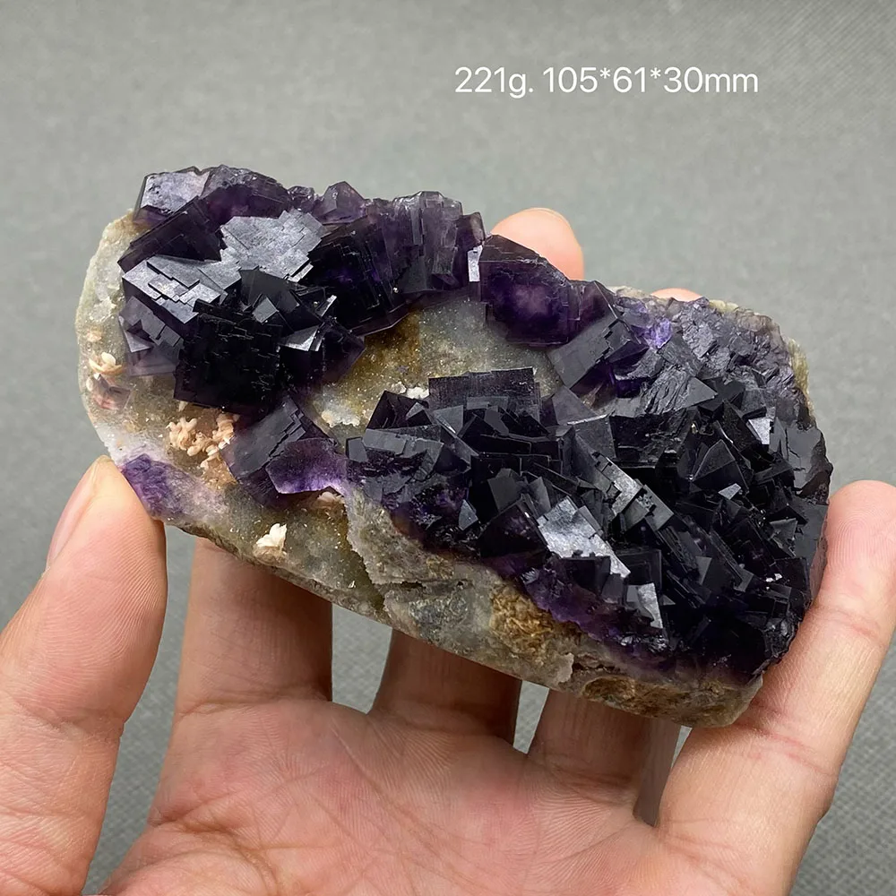 

100% Natural Purple Window Fluorite Crystal Raw Stone Specimen Collection from Anhui, China