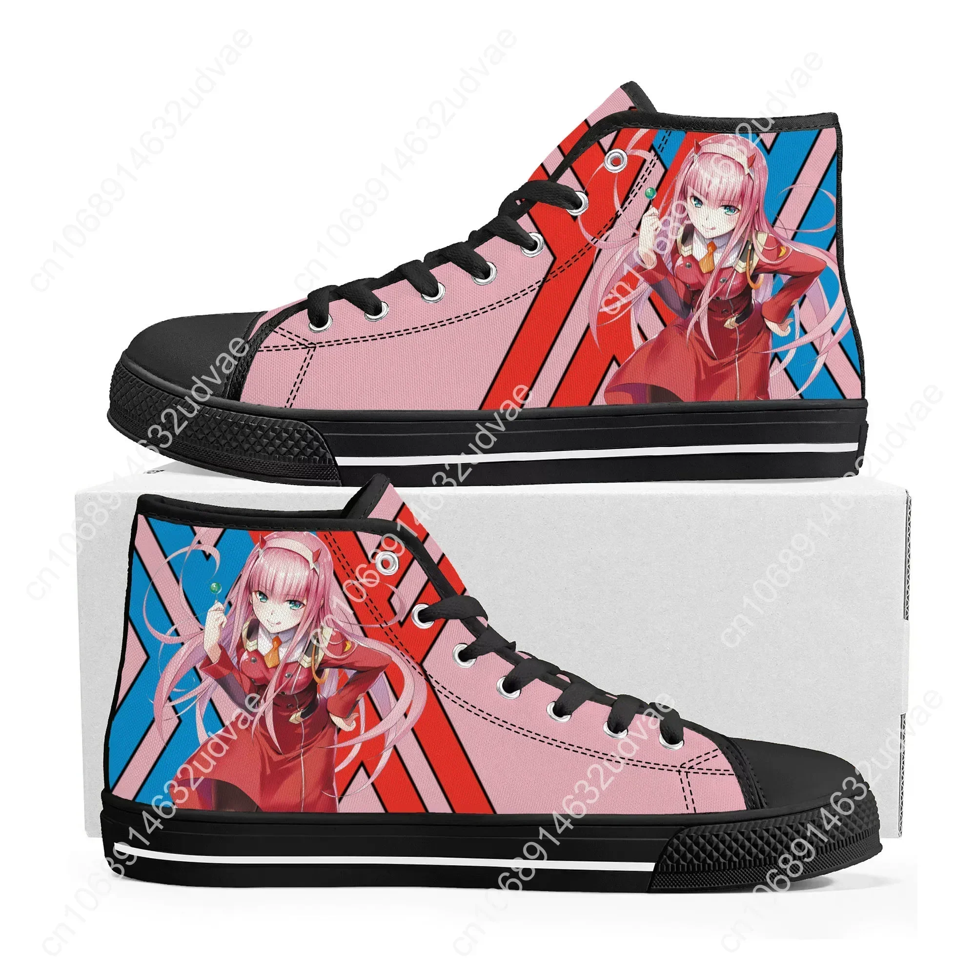 DARLING In The FRANXX Zero Two High Top Sneakers Mens Womens High Quality Canvas Sneaker Casual Couple Custom Shoes 2