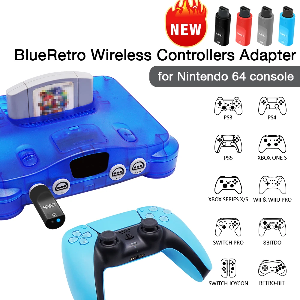 N64 BlueRetro Wireless Game Controller Adapter Bluetooth Gamepad Adapter for Nintendo 64 Console to PS3 PS4 PS5 Nintendo Game Co