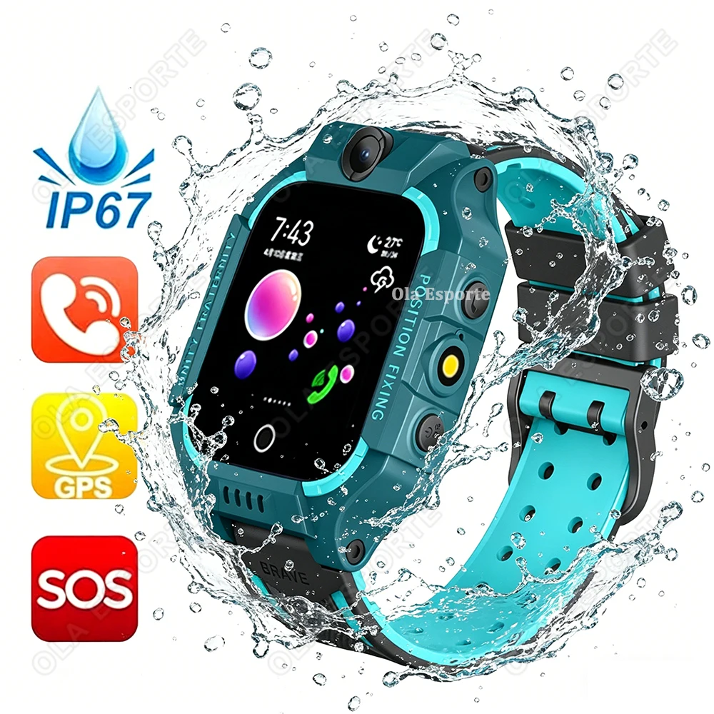 

Children Kids Smart Watch SOS Phone Call Location Tracker Anti-Lost Camera Voice Function Touch Screen Waterproof Student HW12