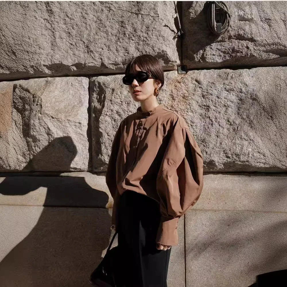 

Gagarich 2025 Fashion Spring New Style Japanese Simple Design Ins Blogger Loose Lazy Quality Blouse Top