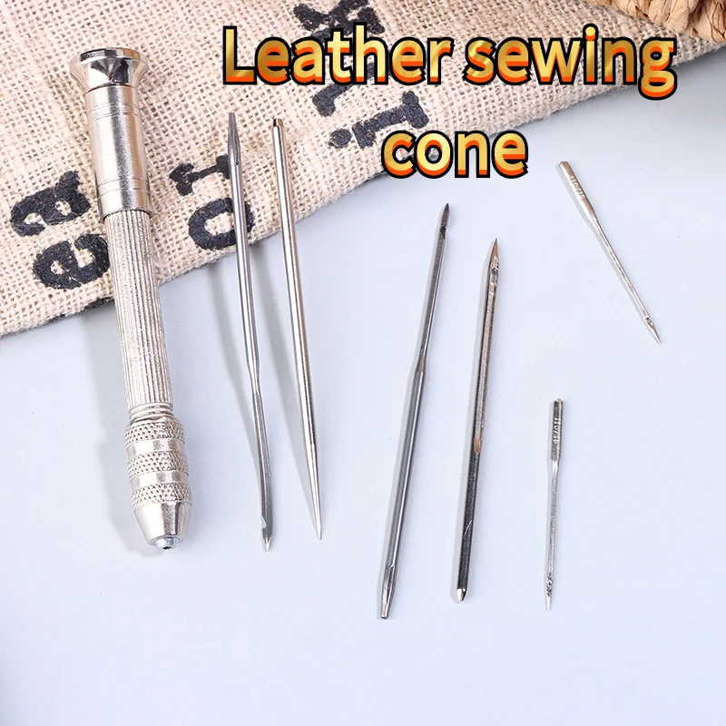 1 Set Leder-Nähset mit austauschbaren Nähnadeln und Nähgriff für Schuhe, Nähen, DIY-Lederhandwerk