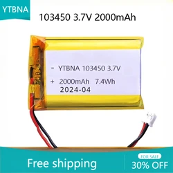 103450 2000mAh 3.7V High Capacity Rechargeable Polymer Lithium Battery for PS4 Cameras GPS Bluetooth Speaker Electric Batteries