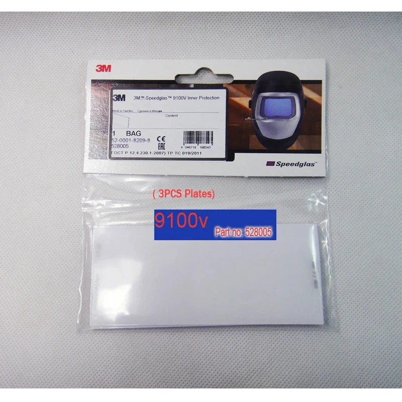 3pcs/lot  Welding Inner Lens Protective Plate Part No. 528005 117x50mm Orginal Speedglas  9100V  Plastic Replacement Mask Cover