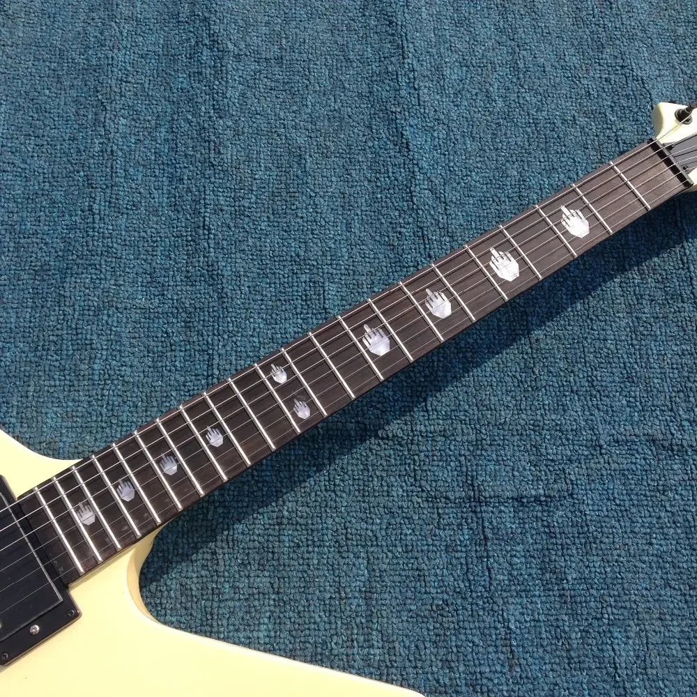 Custom MX 220 Hetfield Cream EX Electric Guitar EET FUK Inlay China Active EMG Pickups 9V Battery Box Black Hardware