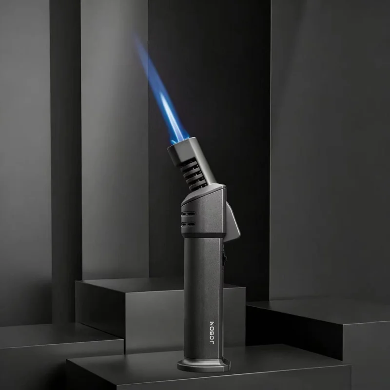 2026 JOBON Blue Flame Gun Lighter Flame Lock Switch Design Adjustable Flame Size Recyclable Inflatable Camping Ignition Tool