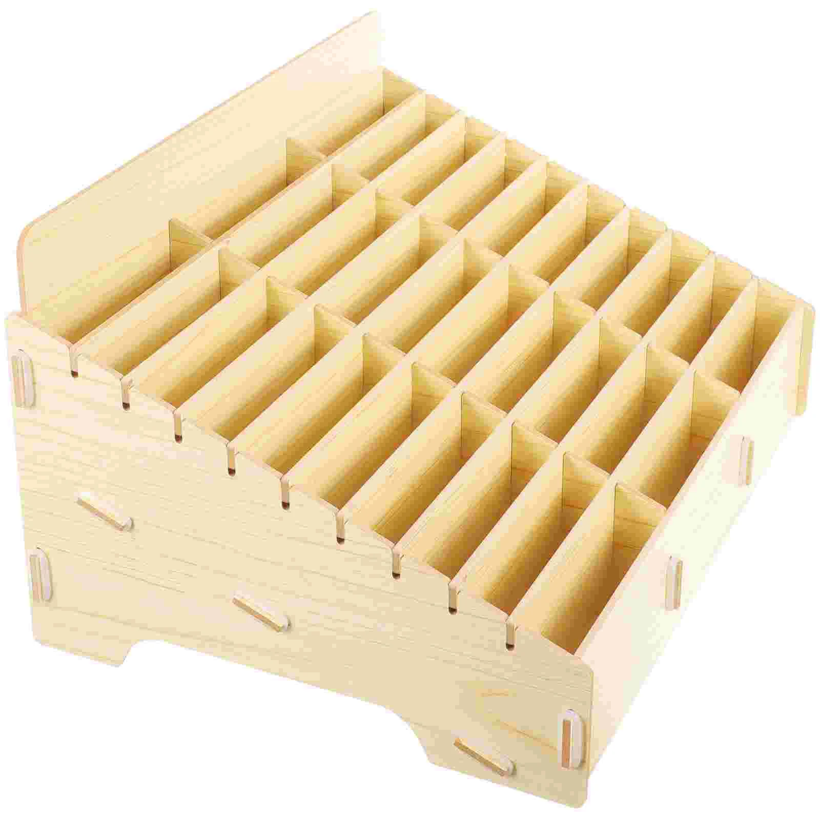 

Mobile Phone Holder Management Box Shopping Foldable Table Organizing Wooden Desks Desktop Storage Container