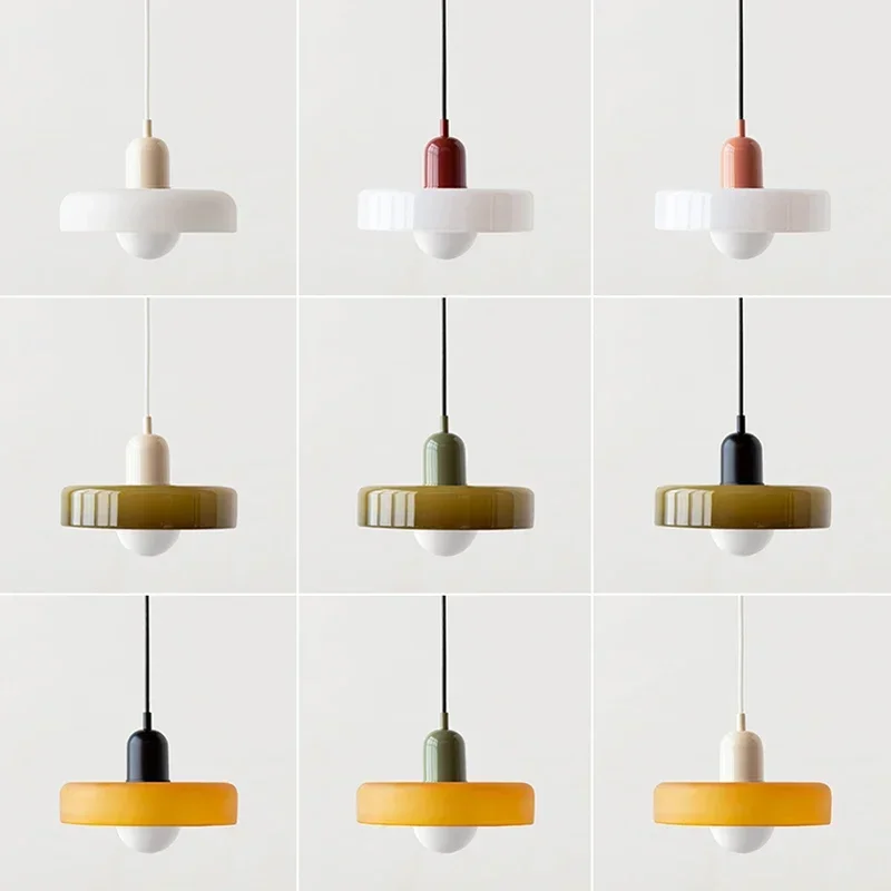 

SANDYHA Modern LED Pendant Light Glass Chandeliers for Restaurant Bedroom Living Room Study Nightstand Lighting Ceiling Hanging