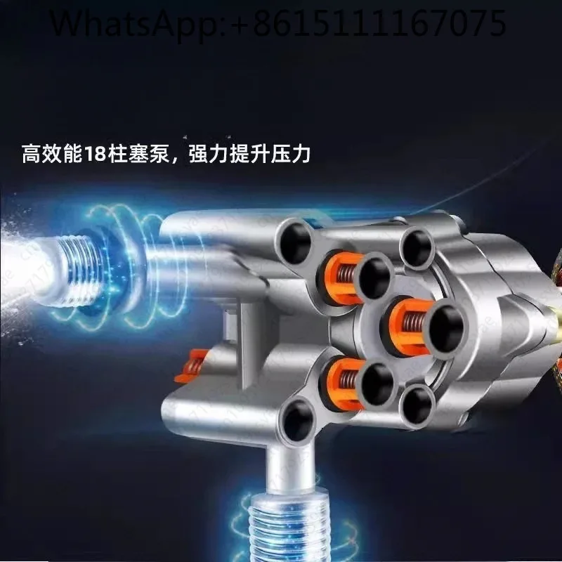 Cordless Rechargeable High Pressure Water Gun 10m Hose Lithium Battery Home Car & Floor Cleaning Washer