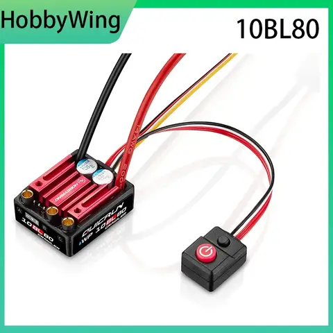 HobbyWing QuicRun WP 10BL80 Waterproof ESC for 1/10 RC Car 2-4S LiPo 80A Compatible with QuicRun Outer 3530 SL Motor