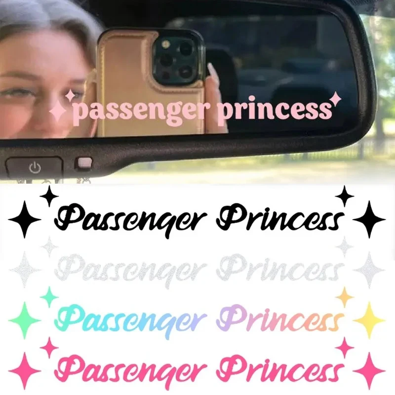 Pegatinas de princesa de pasajero para coche, calcomanías de vinilo impermeables decorativas para espejos, accesorios simples personalizados para