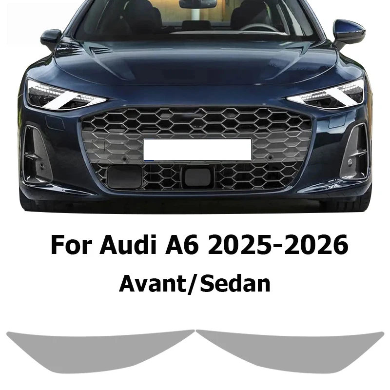 

For Audi A6 2025-2026 Smoke Black Car Headlight Protective Film TPU Anti-Scratch Stickers Vinyl Wrap Kit Auto Light Custom PPF