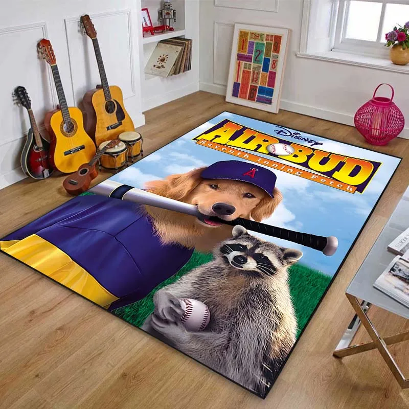 Disney Air Bud Super Dog Pattern Living Room Bedroom Carpet Bedside Bathroom Floor Mat Non-slip Mat Home Decor  Rugs for Bedroom