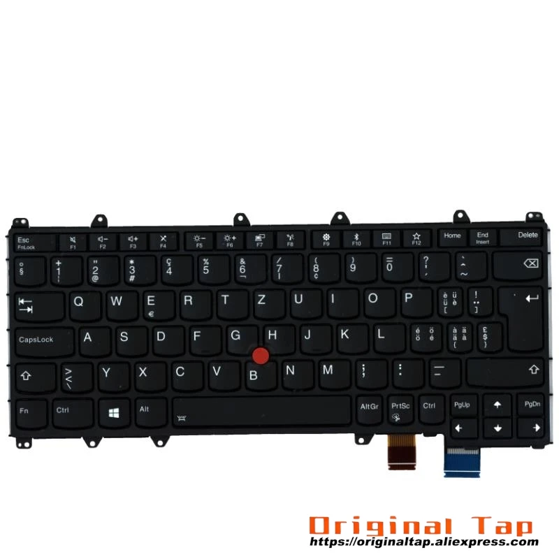 SWS Swiss Backlit Keyboard for Lenovo Thinkpad X380 Yoga 370 01EN413 01AV702 01HW601 01HW641