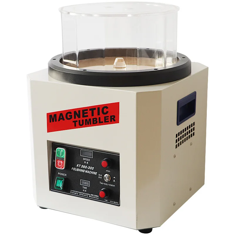 

KT-360-300 500-4000rpm Magnetic Polisher Polishing Machine 1300g Capacity Jewelry Magnetic Tumbler for Gold and Silver