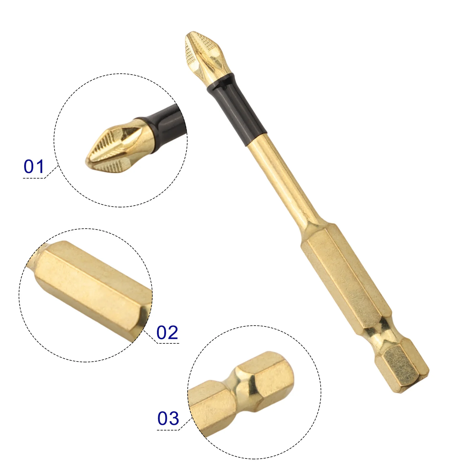 Alloy Steel Screwdriver High Hardness Screwdriver Black Phosphating Coating High Efficiency Increased Length Magnetic Function