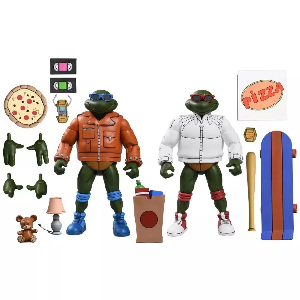 Original NECA Original Punk Leonardo and Punk Raphael 2-Pack Throwback to the 80s 7 inches Scale Action Figure