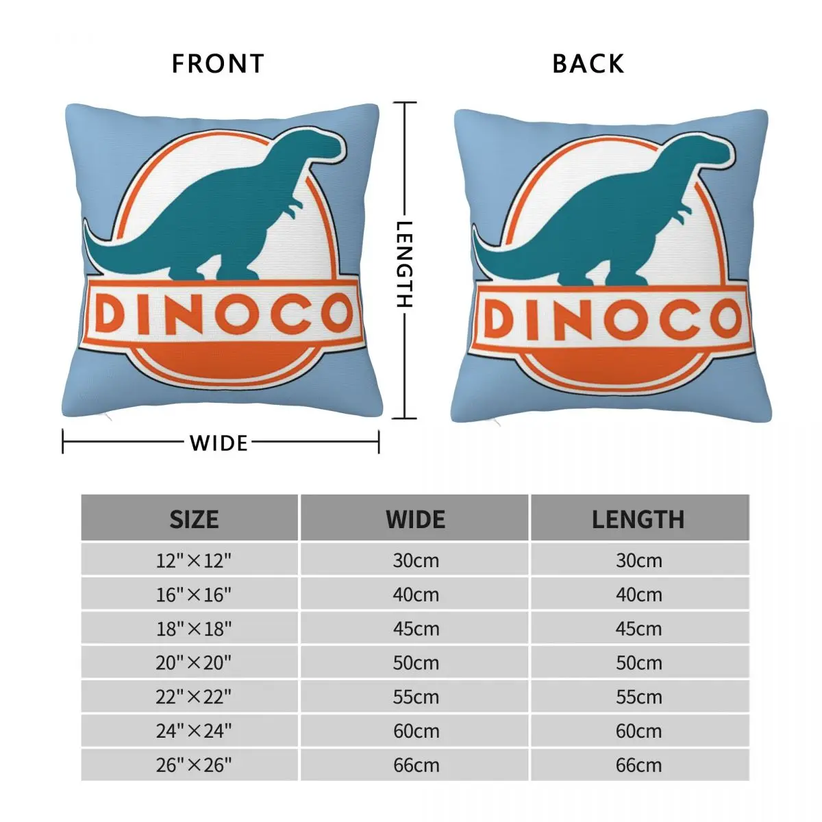 Dinoco Logo Square Pillowcase Polyester Linen Velvet Creative Zip Decorative Throw Pillow Case Home Cushion Cover